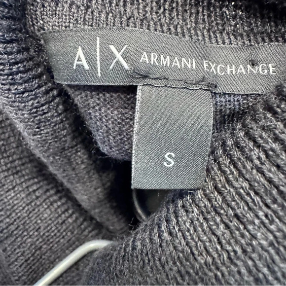 Armani Exchange Men’s Dark Gray Silver  Turtleneck Sweater Wool  Blend  Sz Small - Picture 3 of 12